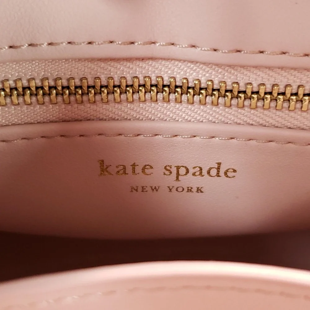 Kate Spade Dakota Hobo Bag Womens Small Beige Leather Pink Lining Dust Bag
